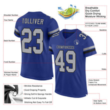 Laden Sie das Bild in den Galerie-Viewer, Custom Royal Gray-Black Mesh Authentic Football Jersey