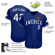 Load image into Gallery viewer, Custom Royal White Authentic Baseball Jersey