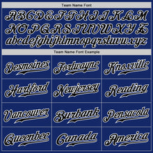 Load image into Gallery viewer, Custom Royal White Pinstripe Black-White Authentic Baseball Jersey