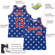 Загрузить изображение в средство просмотра галереи, Custom Royal Red-White 3D Pattern Design American Flag Authentic Basketball Jersey