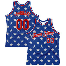 Загрузить изображение в средство просмотра галереи, Custom Royal Red-White 3D Pattern Design American Flag Authentic Basketball Jersey