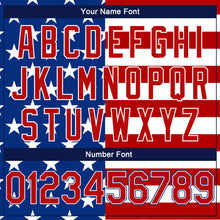 Загрузить изображение в средство просмотра галереи, Custom Royal Red-White 3D Pattern Design American Flag Authentic Basketball Jersey