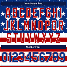 Загрузить изображение в средство просмотра галереи, Custom Royal Royal-Red 3D Pattern Design American Flag Authentic Basketball Jersey