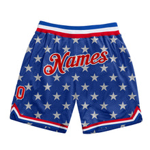 Load image into Gallery viewer, Custom Royal Red-White 3D Pattern Design American Flag Authentic Basketball Shorts