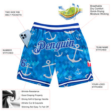 Load image into Gallery viewer, Custom Royal Royal-White 3D Pattern Design Anchors Authentic Basketball Shorts