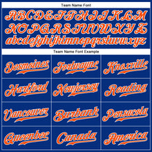 Load image into Gallery viewer, Custom Royal Orange-White Authentic Sleeveless Baseball Jersey