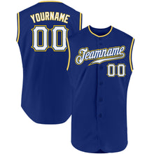 Загрузить изображение в средство просмотра галереи, Custom Royal White-Gold Authentic Sleeveless Baseball Jersey