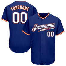Charger l'image dans la galerie, Custom Royal White-Orange Authentic Baseball Jersey