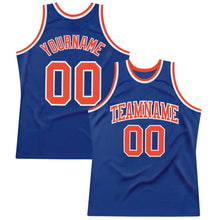 Load image into Gallery viewer, Custom Royal Orange-White Authentic Throwback Basketball Jersey