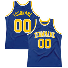 Load image into Gallery viewer, Custom Royal Gold-White Authentic Throwback Basketball Jersey
