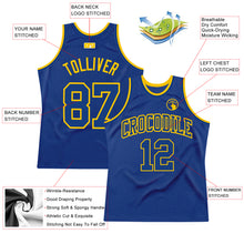Загрузить изображение в средство просмотра галереи, Custom Royal Royal-Gold Authentic Throwback Basketball Jersey