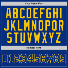 Загрузить изображение в средство просмотра галереи, Custom Royal Royal-Gold Authentic Throwback Basketball Jersey