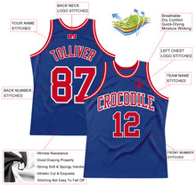 Load image into Gallery viewer, Custom Royal Red-White Authentic Throwback Basketball Jersey