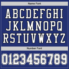 Load image into Gallery viewer, Custom Royal White-Black Mesh Authentic Throwback Football Jersey