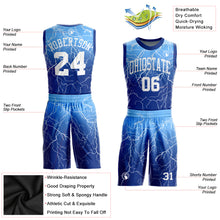 Load image into Gallery viewer, Custom Royal White-Light Blue Round Neck Sublimation Basketball Suit Jersey