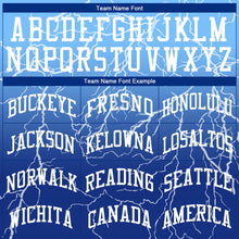 Load image into Gallery viewer, Custom Royal White-Light Blue Round Neck Sublimation Basketball Suit Jersey