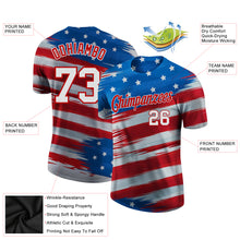 Загрузить изображение в средство просмотра галереи, Custom Royal White-Red 3D American Flag Performance T-Shirt