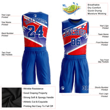 Загрузить изображение в средство просмотра галереи, Custom Royal Royal-Red Round Neck Sublimation Basketball Suit Jersey