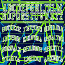 Load image into Gallery viewer, Custom Royal Neon Green-White Music Festival Round Neck Sublimation Basketball Suit Jersey