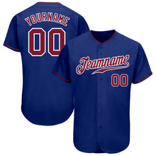 Load image into Gallery viewer, Custom Royal Crimson-White Authentic Baseball Jersey