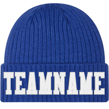 Charger l'image dans la galerie, Custom Royal White Stitched Cuffed Knit Hat