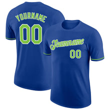 Load image into Gallery viewer, Custom Royal Neon Green-White Performance T-Shirt