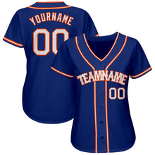 Charger l'image dans la galerie, Custom Royal White-Orange Authentic Baseball Jersey