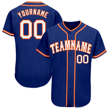 Charger l'image dans la galerie, Custom Royal White-Orange Authentic Baseball Jersey