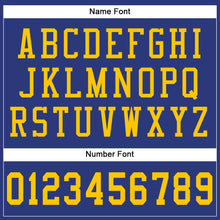 Laden Sie das Bild in den Galerie-Viewer, Custom Royal Gold Mesh Authentic Football Jersey