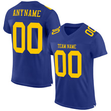 Laden Sie das Bild in den Galerie-Viewer, Custom Royal Gold Mesh Authentic Football Jersey