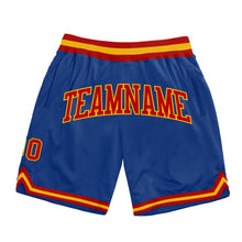 Загрузить изображение в средство просмотра галереи, Custom Royal Red-Gold Authentic Throwback Basketball Shorts