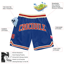 Laden Sie das Bild in den Galerie-Viewer, Custom Royal Red-Cream Authentic Throwback Basketball Shorts