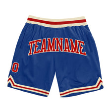 Laden Sie das Bild in den Galerie-Viewer, Custom Royal Red-Cream Authentic Throwback Basketball Shorts