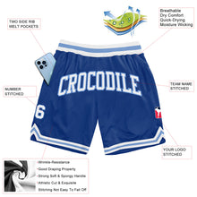 Загрузить изображение в средство просмотра галереи, Custom Royal White-Light Blue Authentic Throwback Basketball Shorts