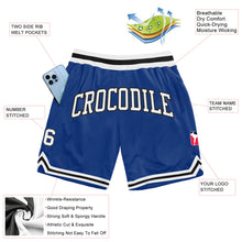 Загрузить изображение в средство просмотра галереи, Custom Royal White-Black Authentic Throwback Basketball Shorts