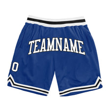 Загрузить изображение в средство просмотра галереи, Custom Royal White-Black Authentic Throwback Basketball Shorts