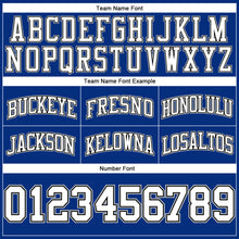 Загрузить изображение в средство просмотра галереи, Custom Royal White Black-Gray Authentic Throwback Basketball Shorts