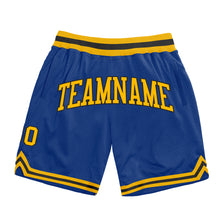 Загрузить изображение в средство просмотра галереи, Custom Royal Gold-Black Authentic Throwback Basketball Shorts