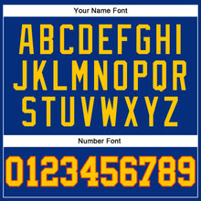 Load image into Gallery viewer, Custom Royal Gold-Orange Authentic Throwback Basketball Jersey