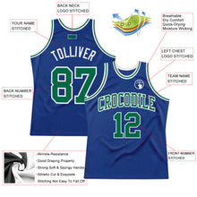 Загрузить изображение в средство просмотра галереи, Custom Royal Kelly Green-White Authentic Throwback Basketball Jersey