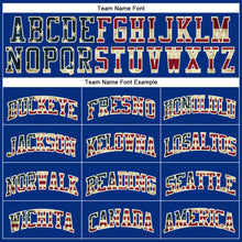 Load image into Gallery viewer, Custom Royal Vintage USA Flag-Cream Authentic Throwback Basketball Jersey