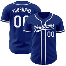 Load image into Gallery viewer, Custom Royal White Authentic Baseball Jersey