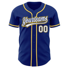 Charger l'image dans la galerie, Custom Royal White-Gold Authentic Baseball Jersey