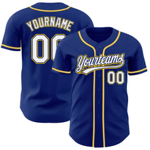 Charger l'image dans la galerie, Custom Royal White-Gold Authentic Baseball Jersey