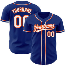 Загрузить изображение в средство просмотра галереи, Custom Royal White-Orange Authentic Baseball Jersey