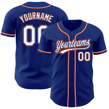 Load image into Gallery viewer, Custom Royal White-Orange Authentic Baseball Jersey