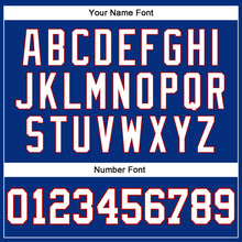 Load image into Gallery viewer, Custom Royal White Pinstripe White-Red Authentic Basketball Jersey