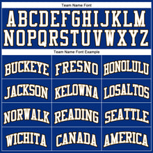 Load image into Gallery viewer, Custom Royal White Pinstripe White Old Gold-Black Authentic Basketball Jersey