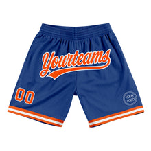 Загрузить изображение в средство просмотра галереи, Custom Royal Orange-White Authentic Throwback Basketball Shorts