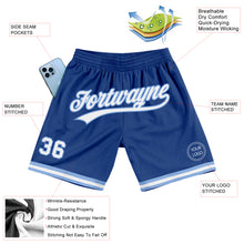 Charger l'image dans la galerie, Custom Royal White-Light Blue Authentic Throwback Basketball Shorts